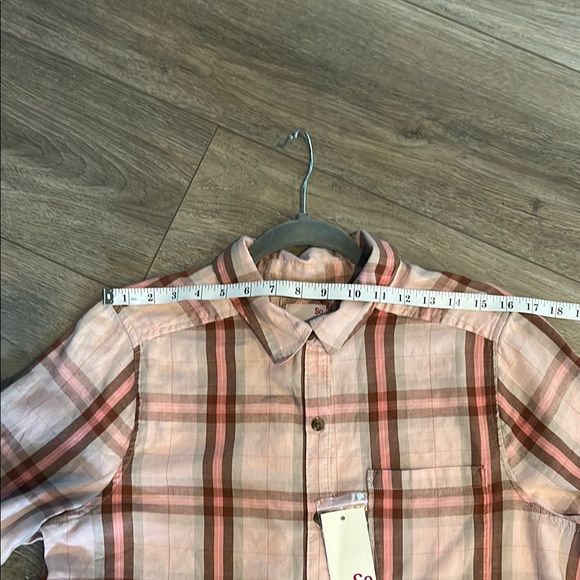 NWT SO Pink Plaid Button Down Shirt Size L - Picture 4 of 9